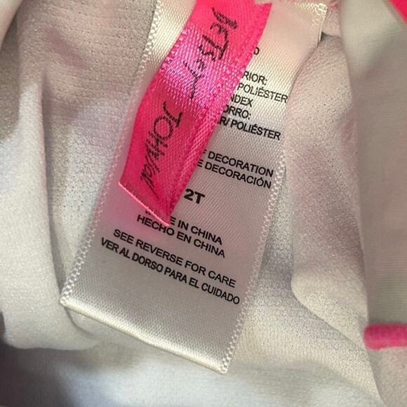 Betsey Johnson Girls Aqua Blue Hot Pink Yellow Floral Swimsuit-2T - Picture 4 of 4